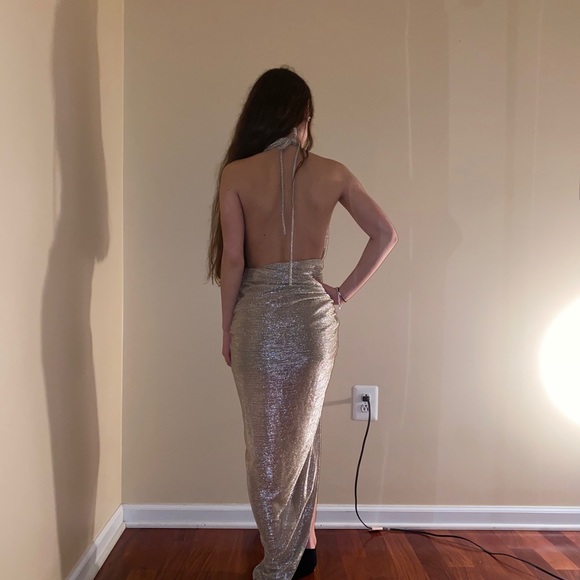 SCK The Label Sexy Silver Gown. - Picture 2 of 4